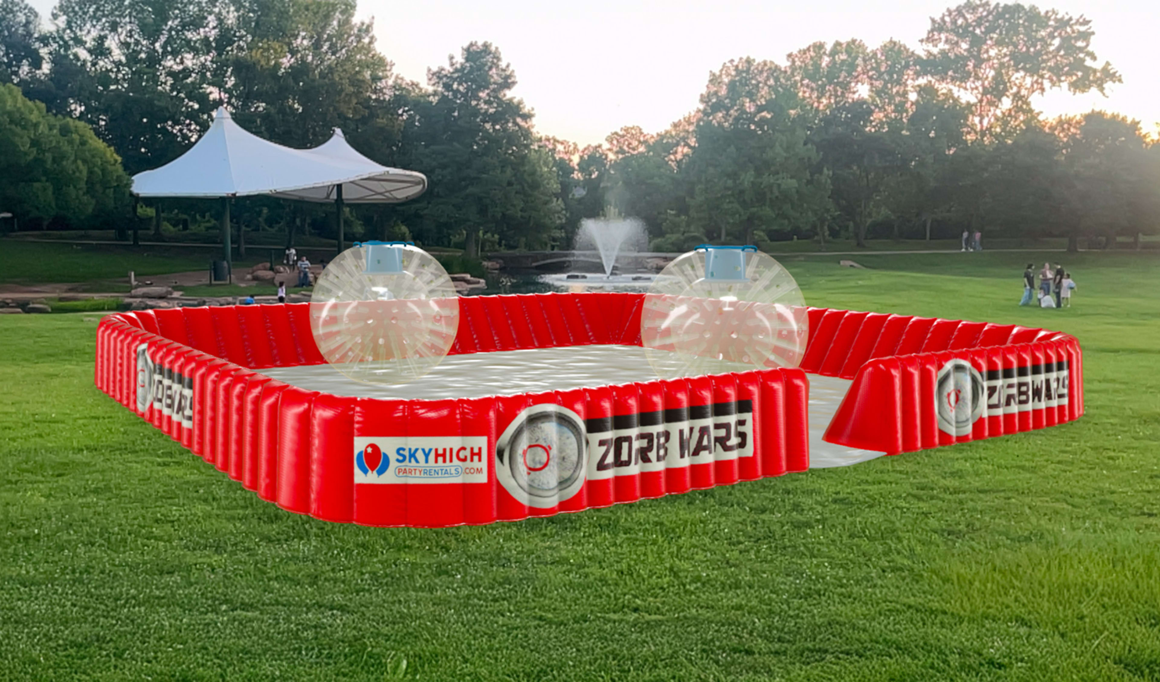 Human Hamster Zorbs War Game