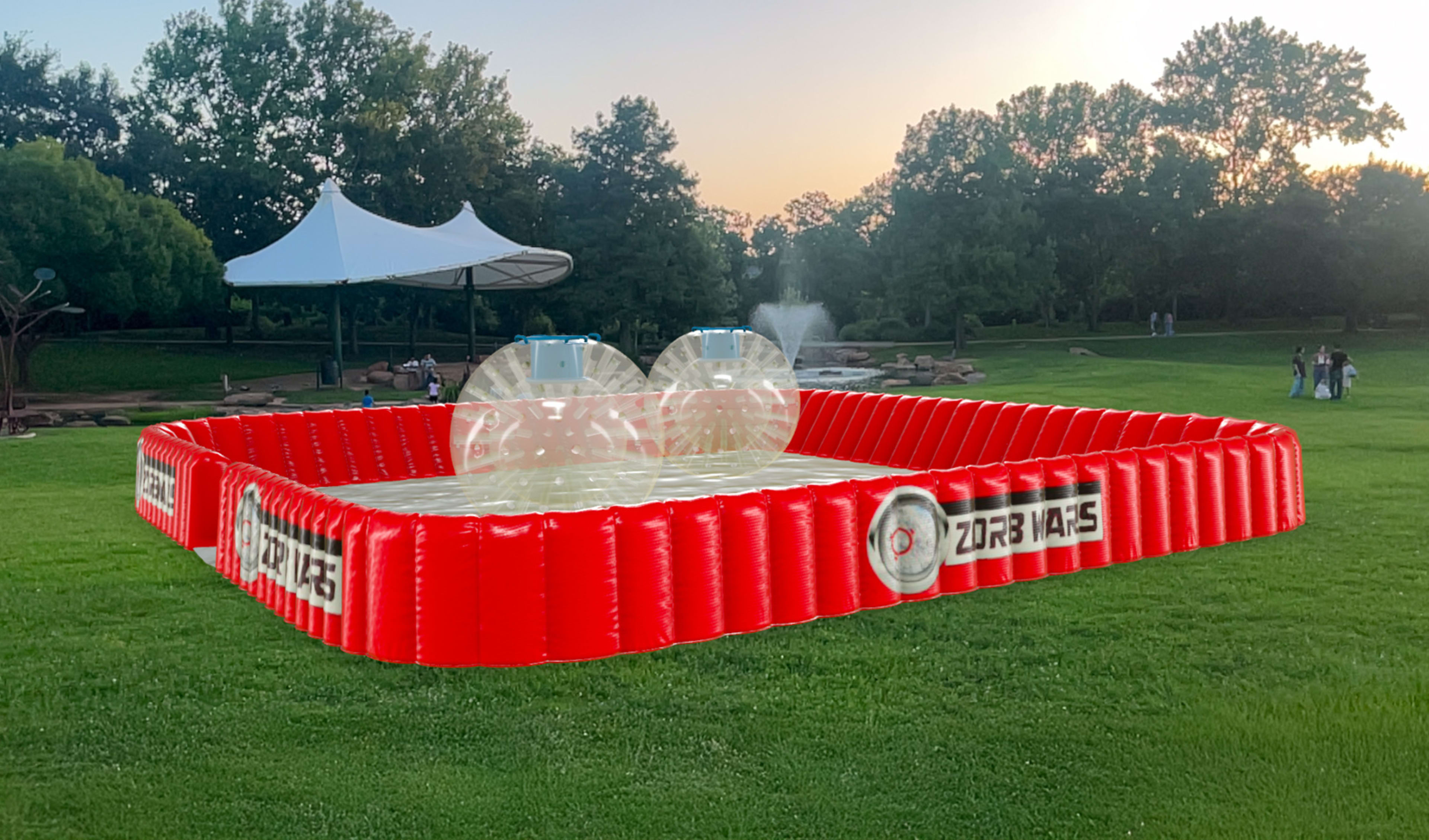 Human Hamster Zorbs War Game