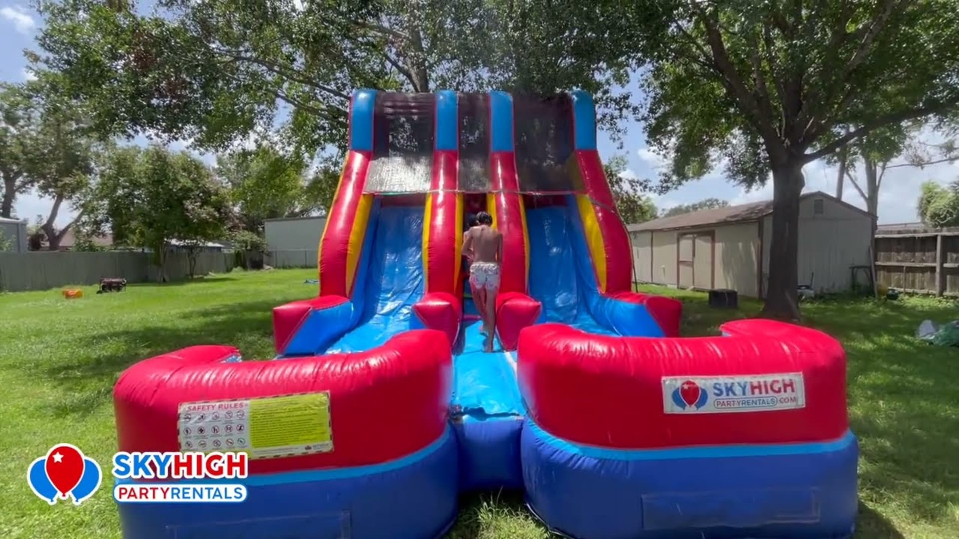 15ft Dual Lane Slide w/ (Dry or Wet/Water Slide) - Video