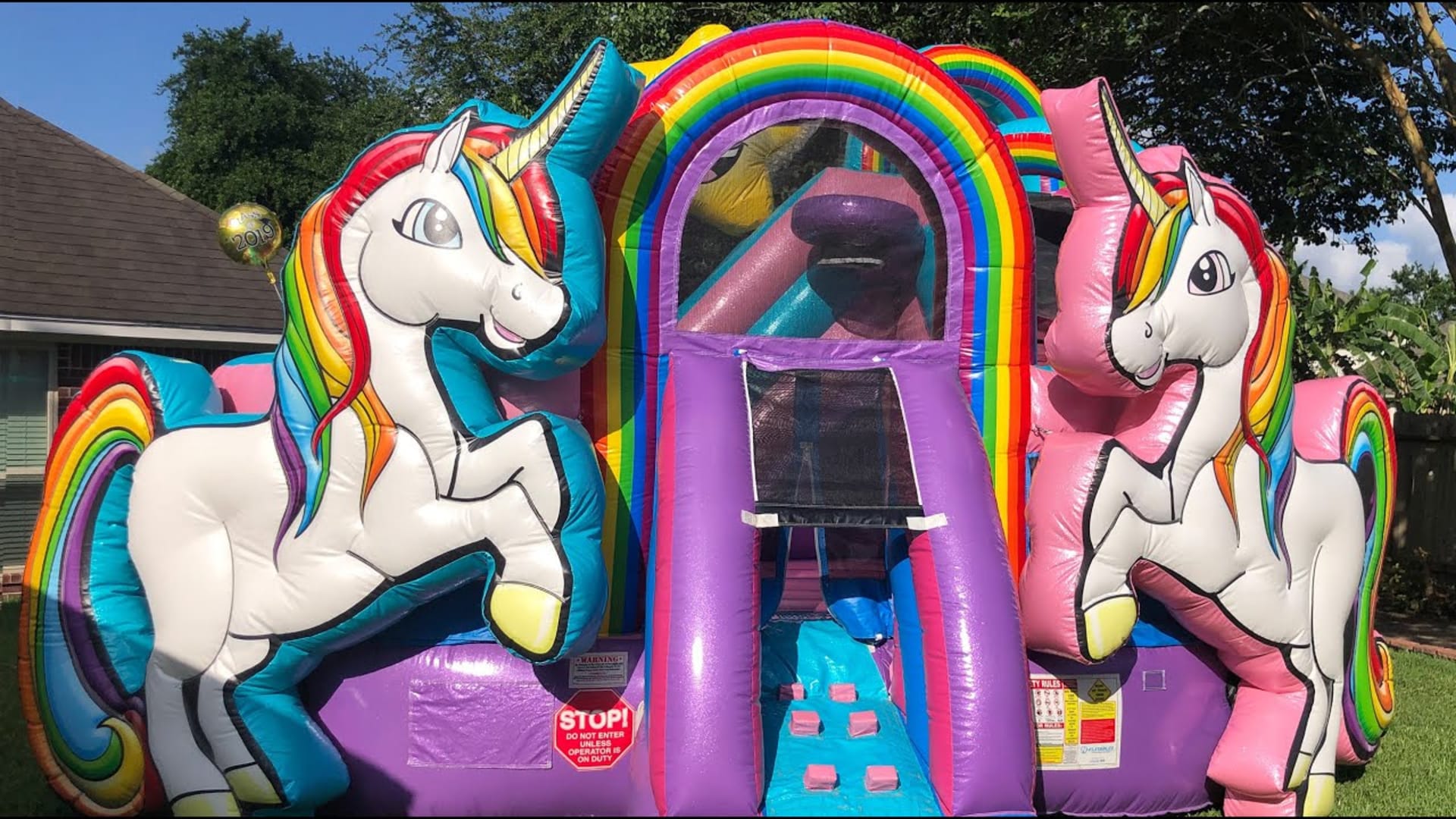 Unicorn Toddler Playzone w/ (Dry or Wet/Water Slide) - Video
