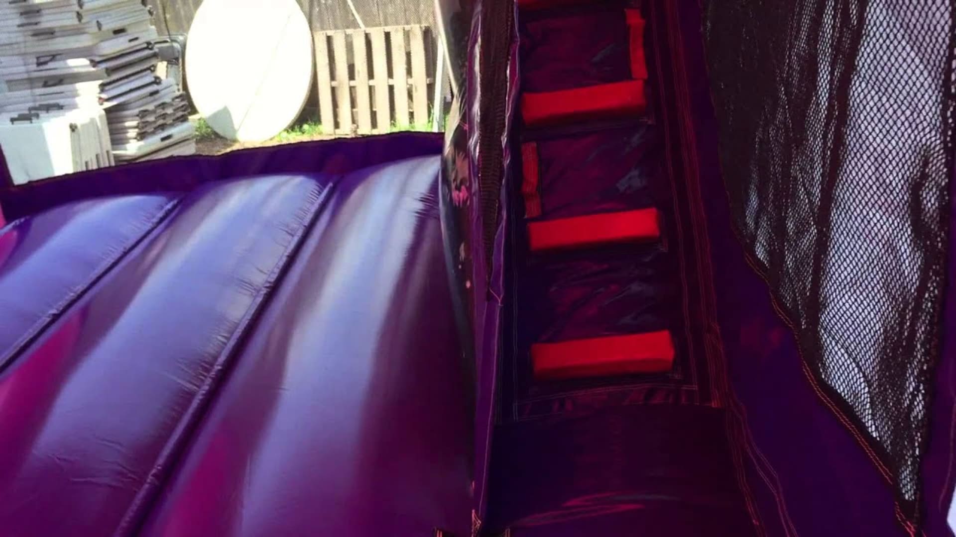 Sofia the First Bounce House Moonwalk w/ (Wet or Dry Slide) - Video