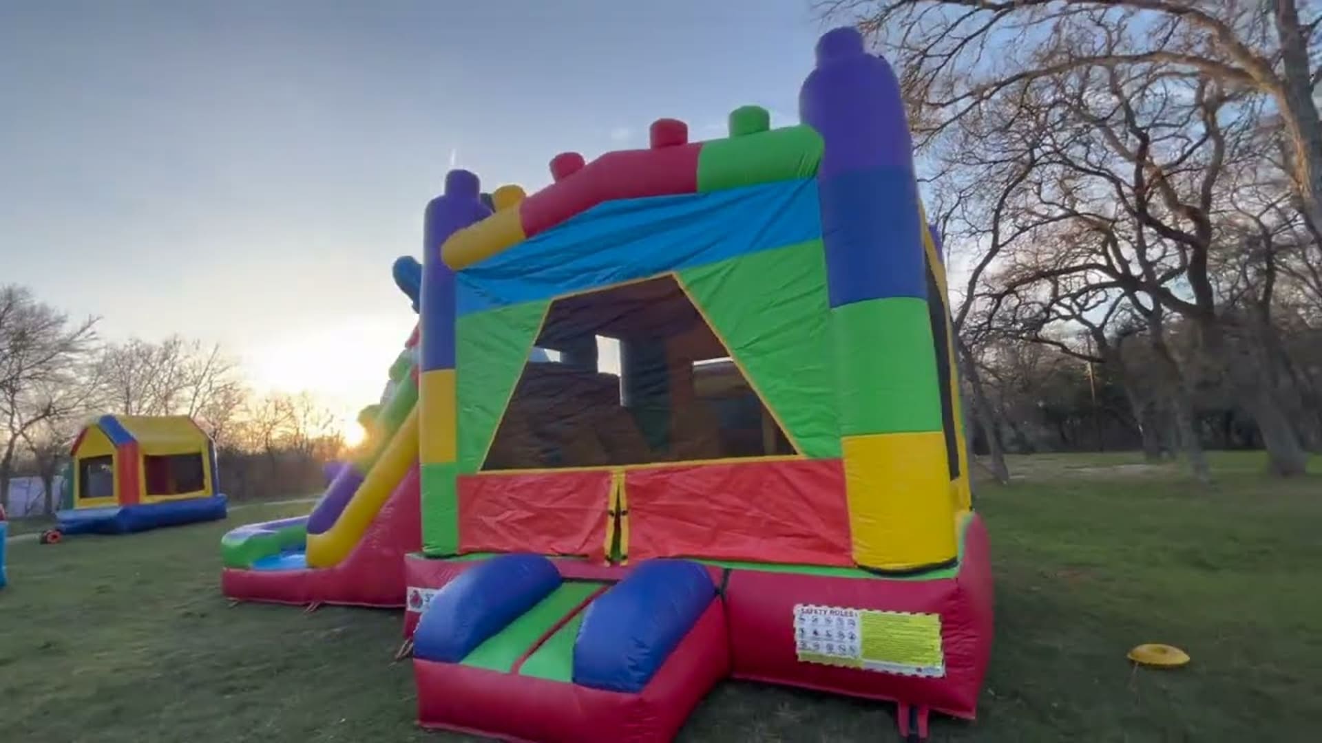 Lego Bricks Bounce House Combo w/ (Dry or Wet/Water Slide) - Video