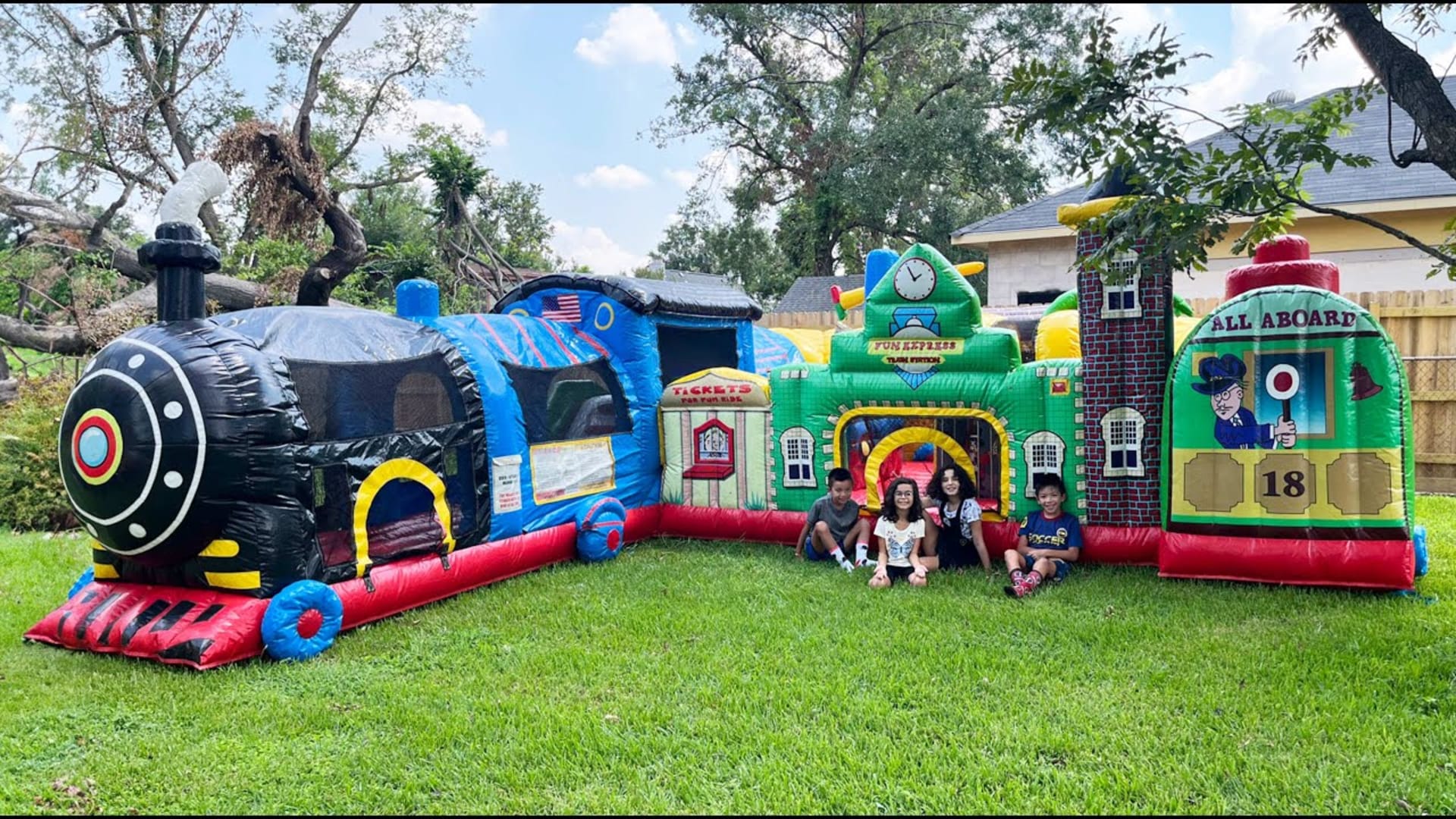 Fun Express Train Station Obstacle Course - Video