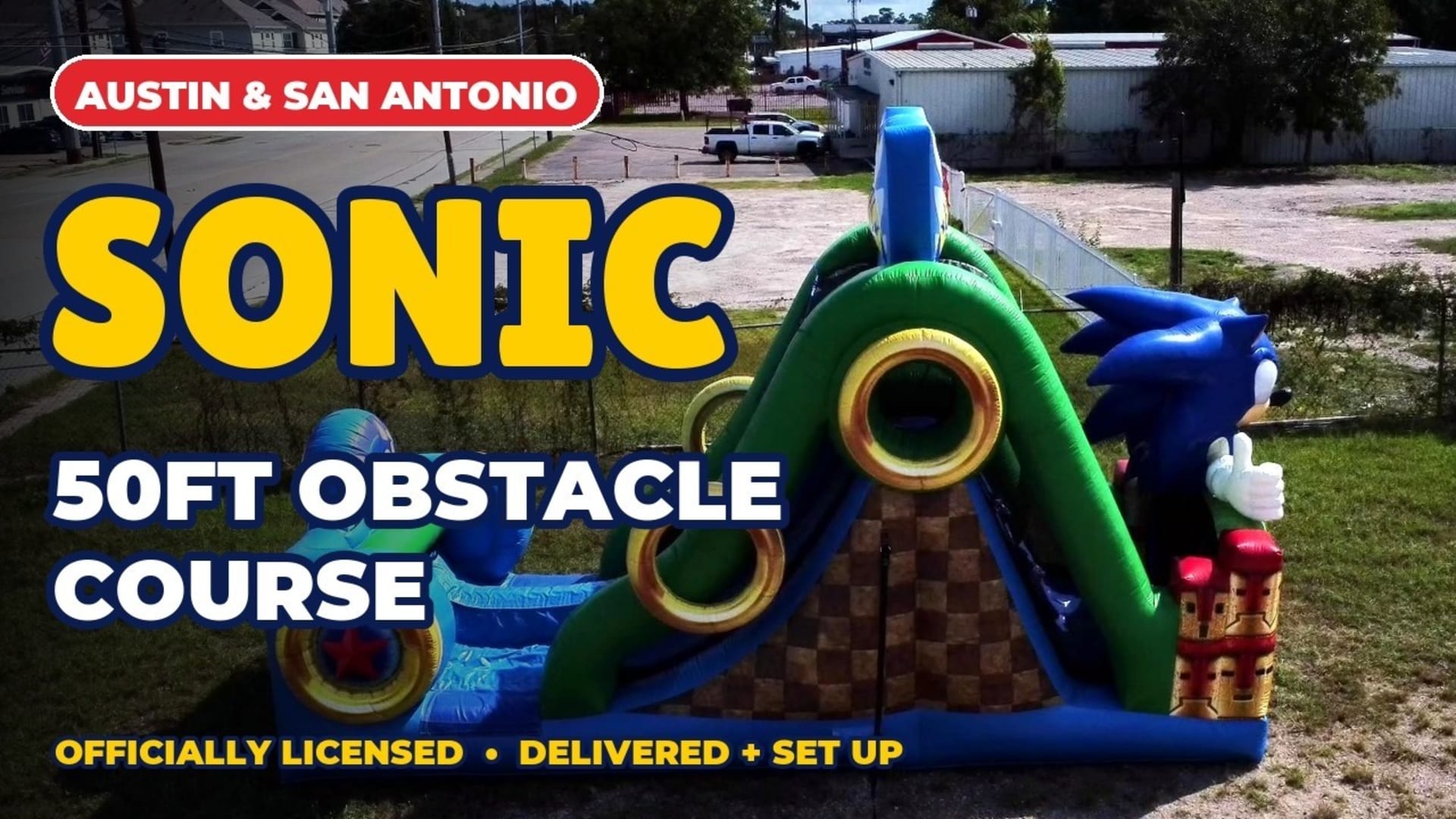 Sonic Wet/Dry Water Slide (Part 2 of 50ft Sonic Obstacle) - Video