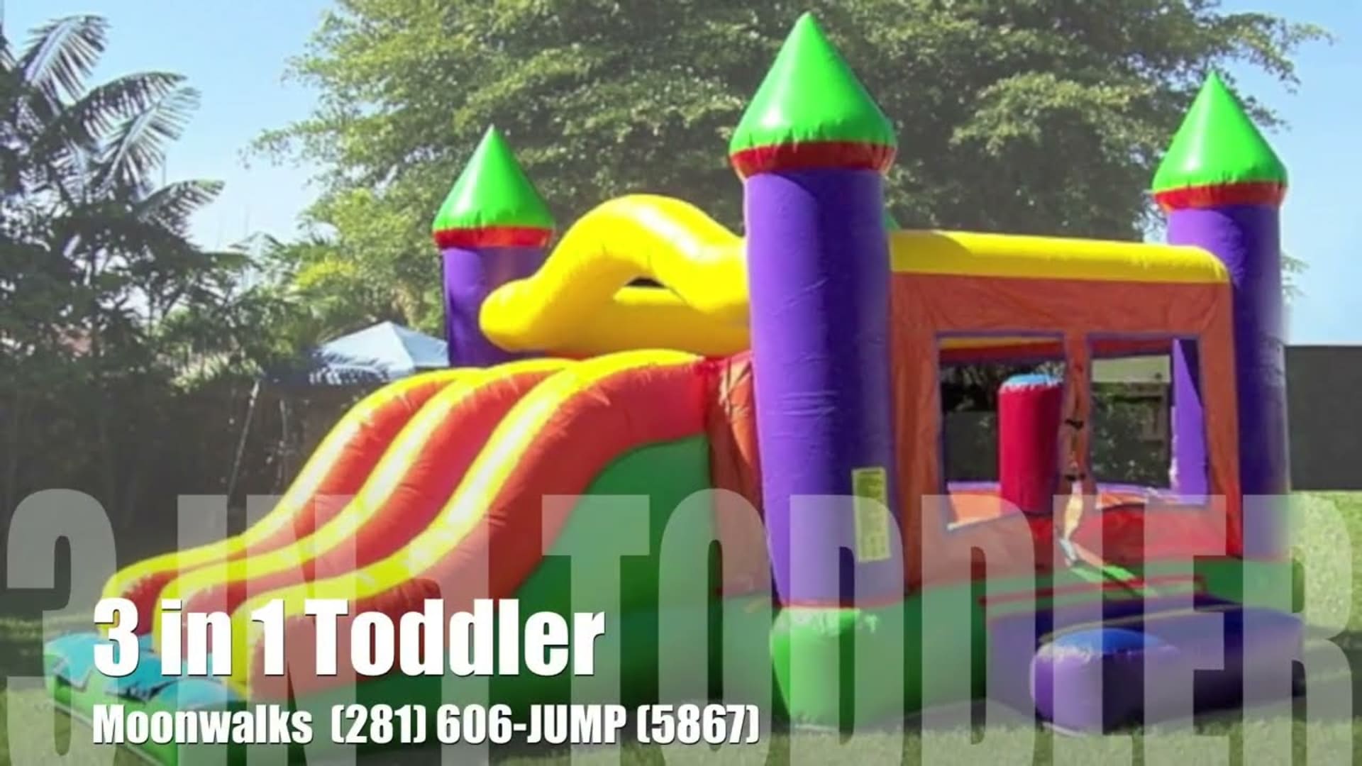 3-in-1 Toddler Bounce House Moonwalk - Video