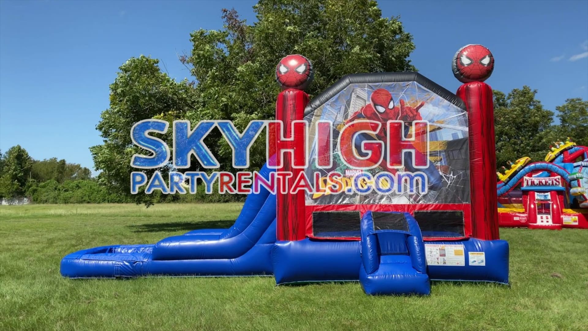 3in1 Spider Man EZ Bounce House Combo w/ Wet or Dry Slide - Video