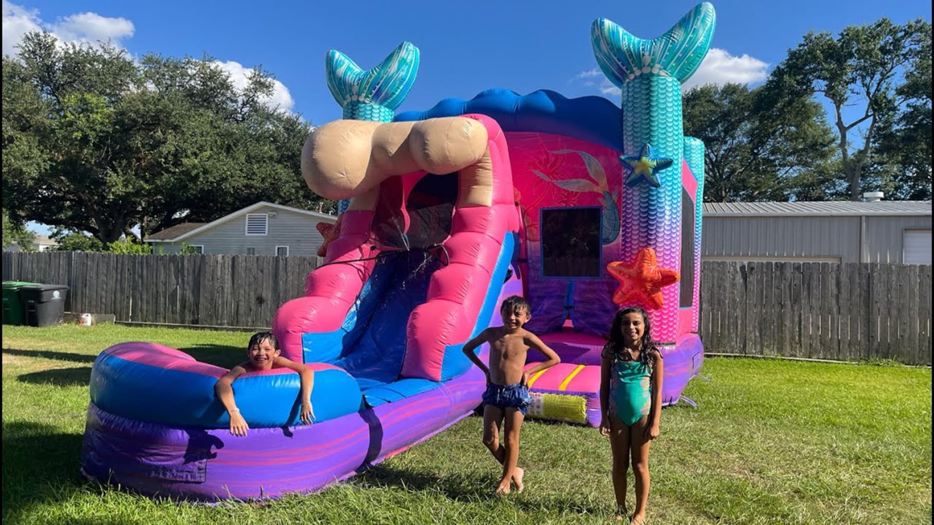 Mermaid Bounce House Combo w/ Wet or Dry Water Slide - Video