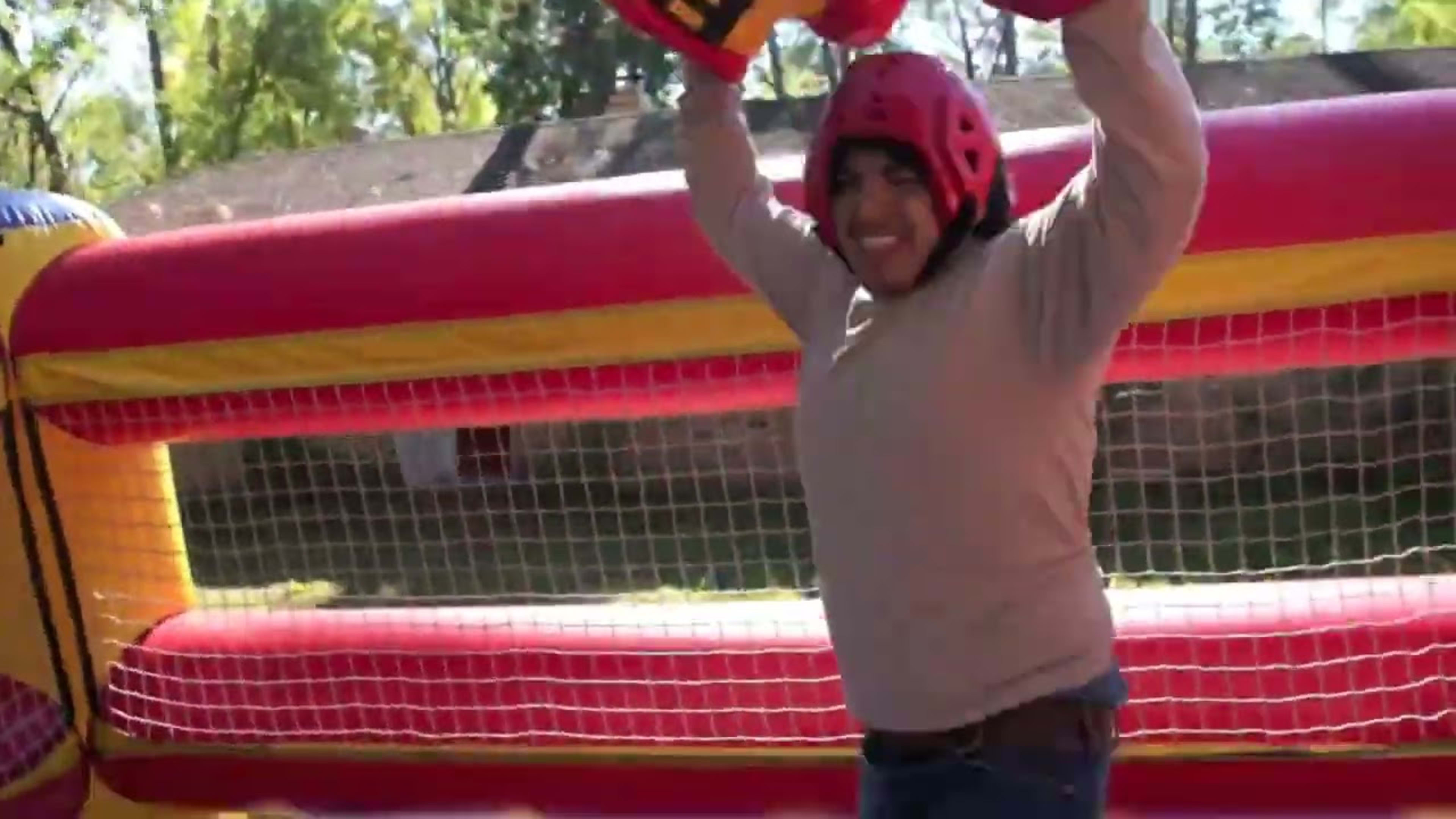 Boxing Ring with Giant Gloves - Video