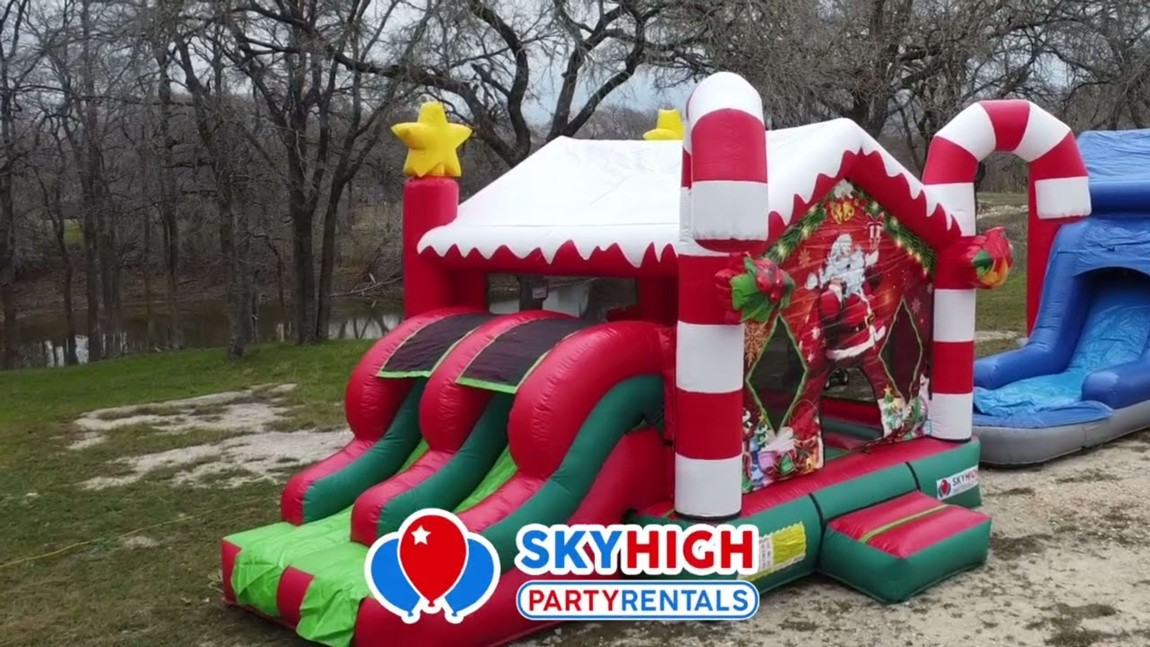 Christmas Candy Cane Bounce House Combo - Video