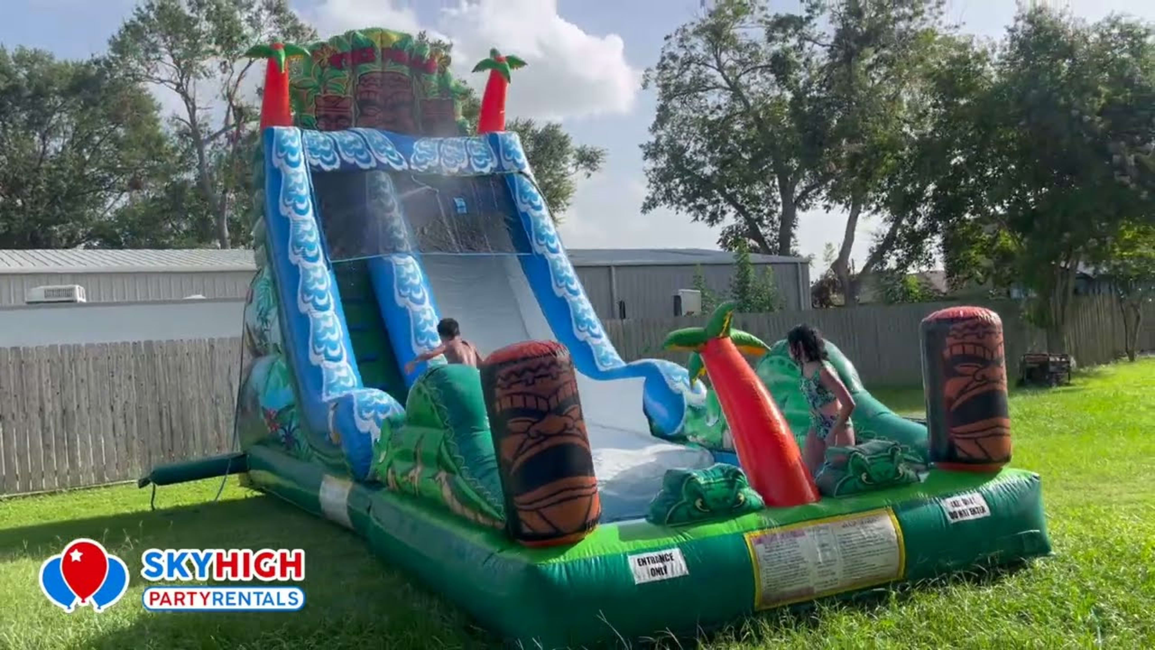 Tiki Falls Water Slide w/ Pool - Video