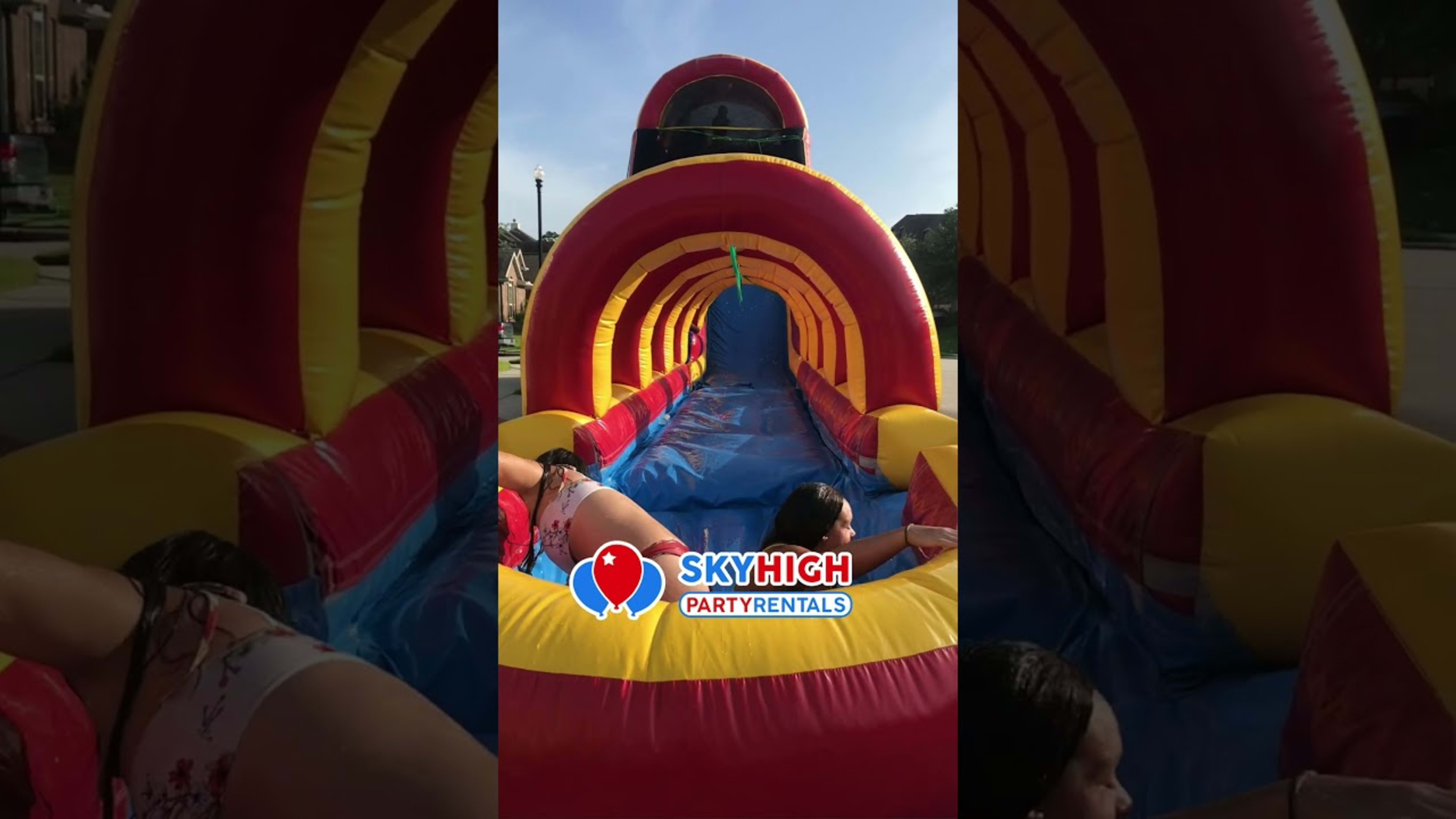 20ft Rainbow Screamer Slide w/ Slip N Slide - Video