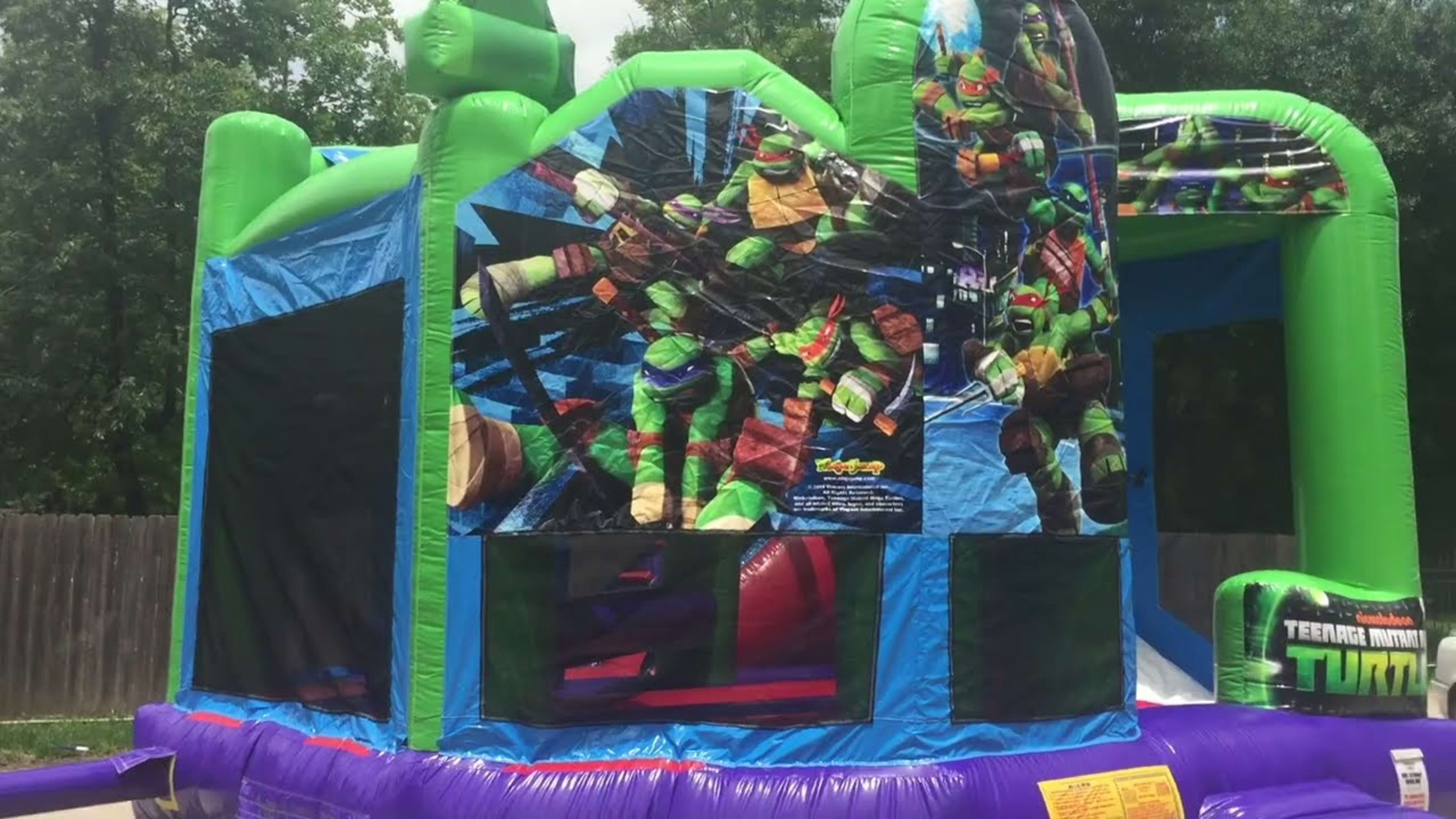 Ninja Turtles 5in1 Bounce House Combo w/ (Wet or Dry Slide) - Video