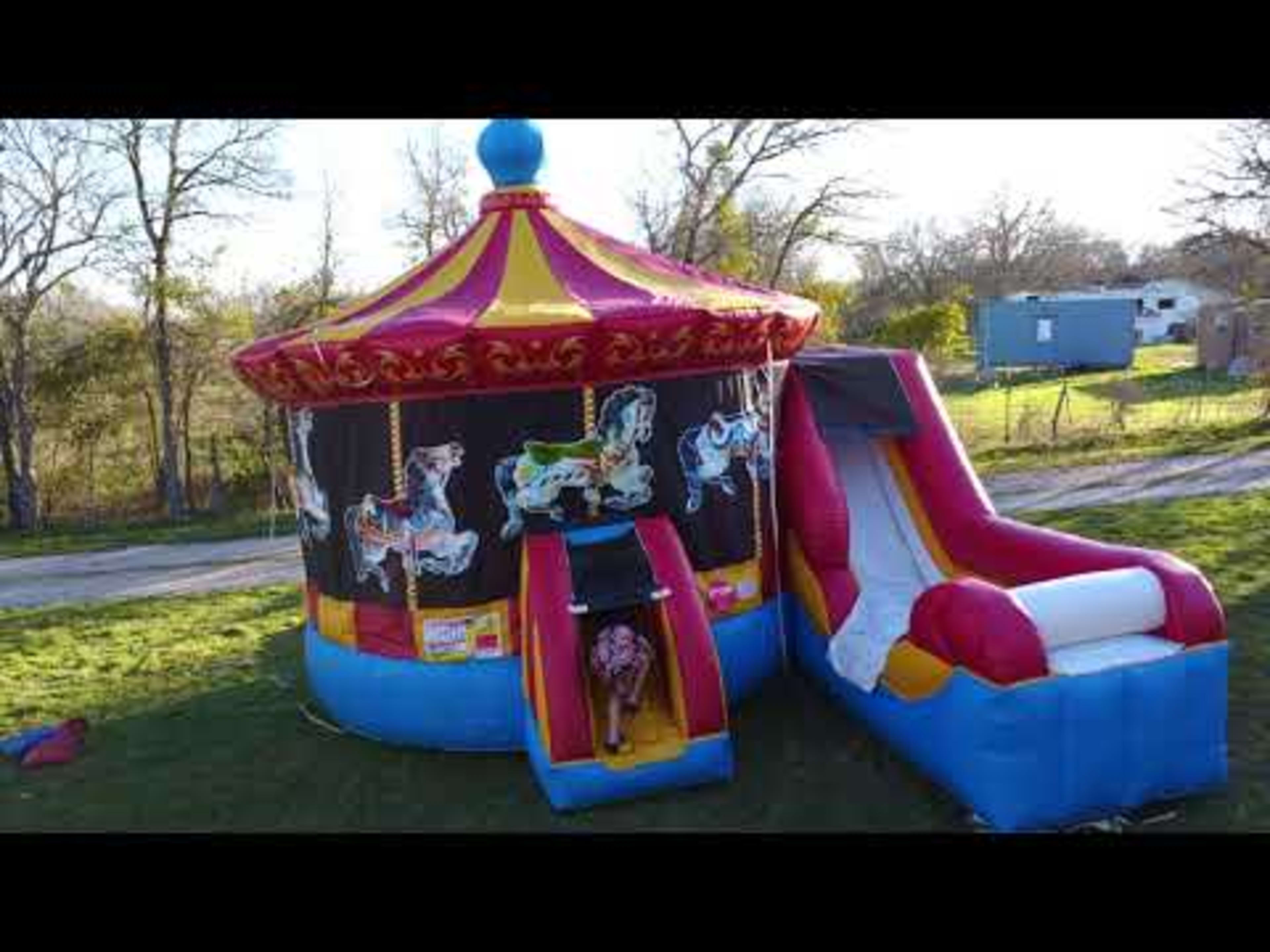 Carousel Combo Bounce House w/ (Dry or Wet/Water Slide) - Video