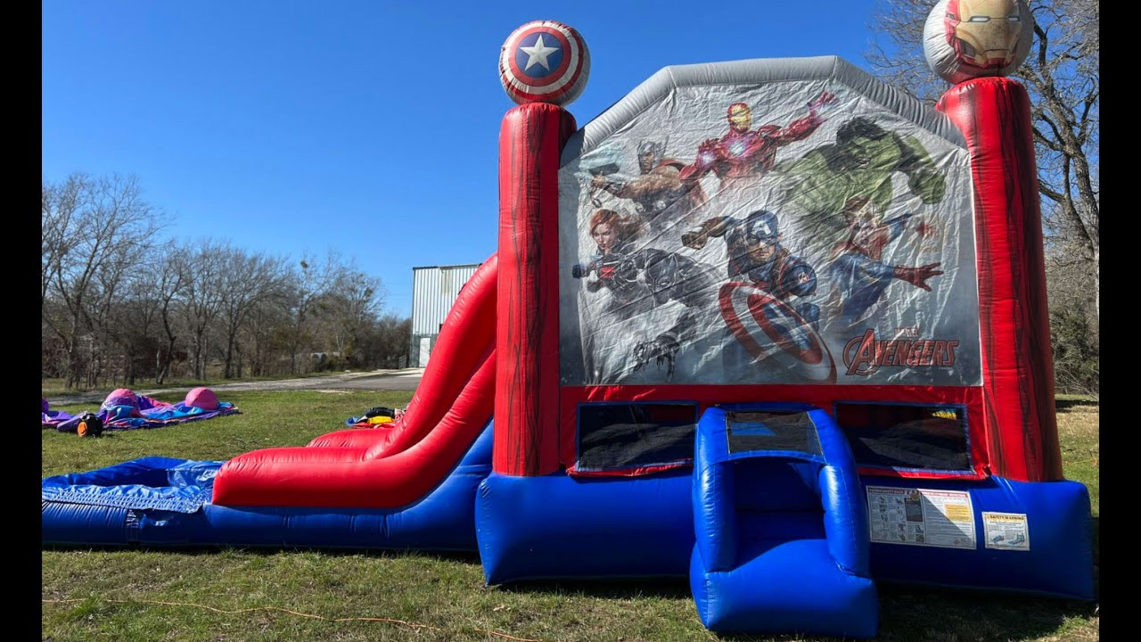3in1 Marvel Avengers EZ Bounce House Combo w/ (Dry or Wet/Water Slide) - Video