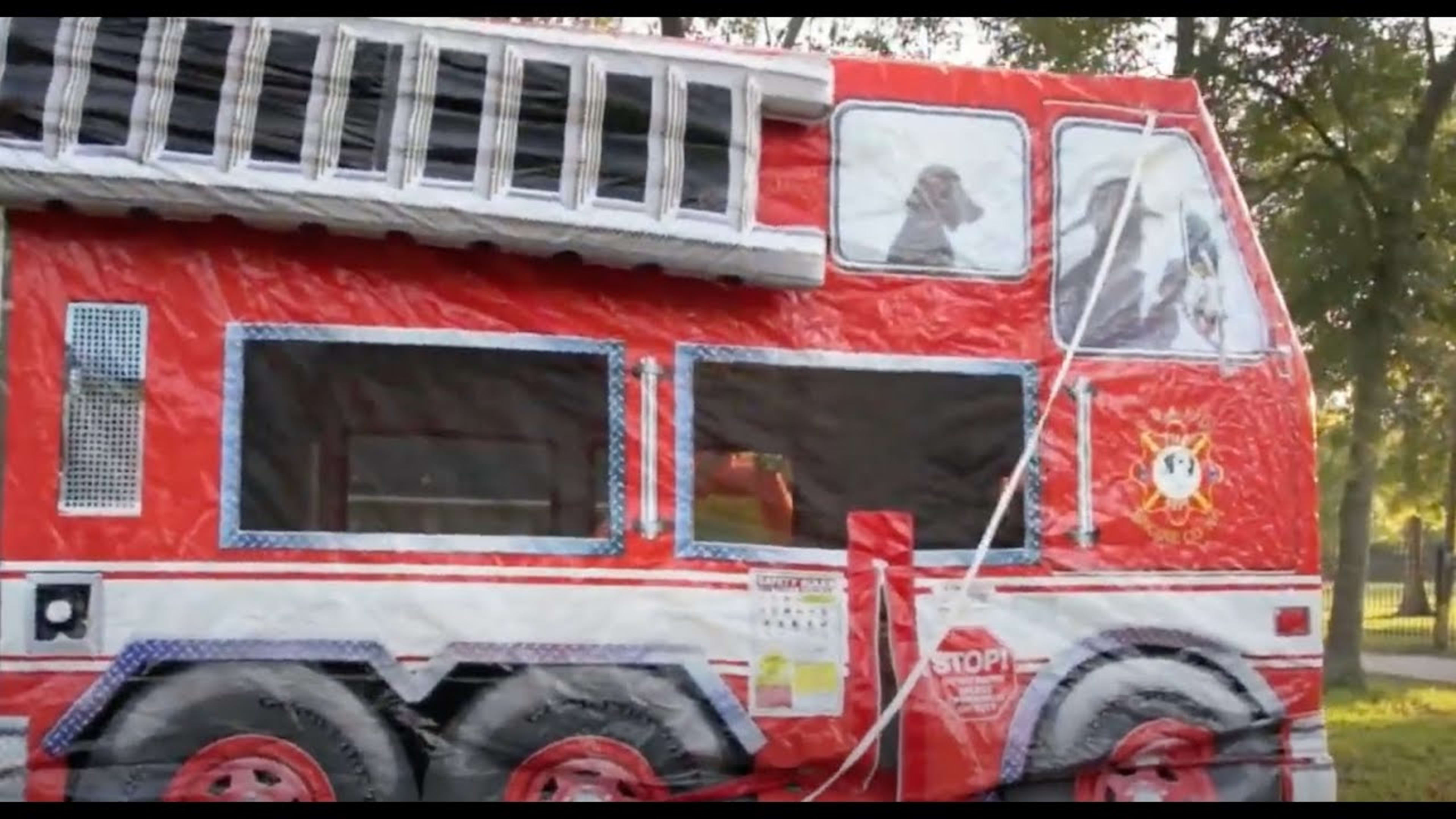 Fire Truck Bounce House Moonwalk - Video