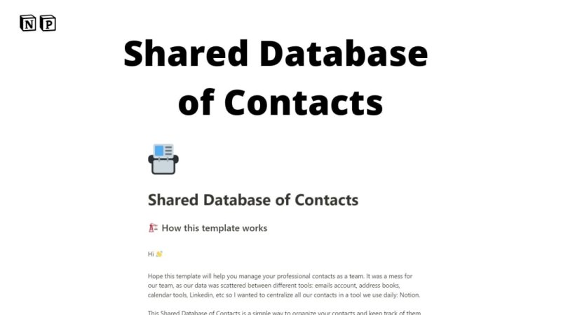 Shared Database of Contacts