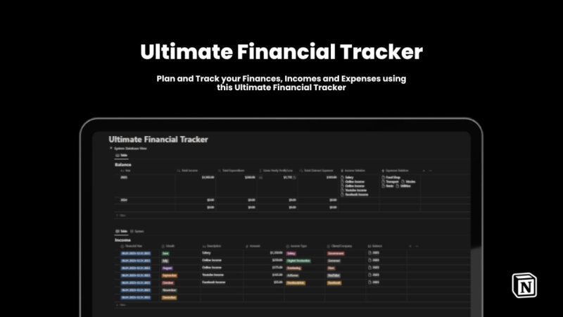Ultimate Financial Tracker | Prototion