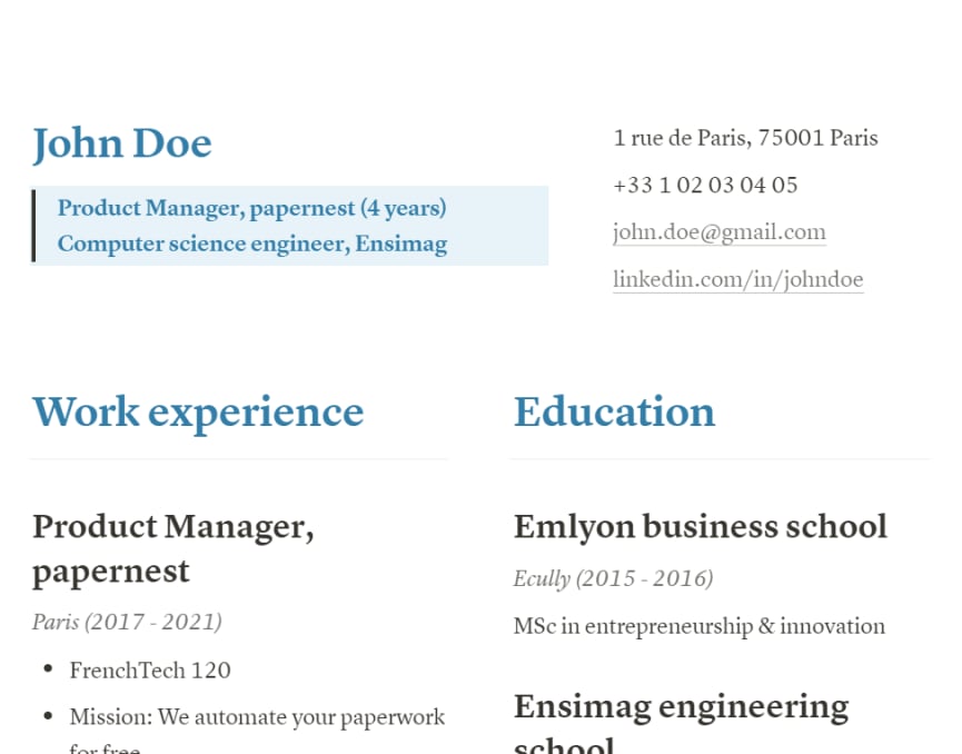 Serious Resume/CV | Prototion | Buy Notion Template
