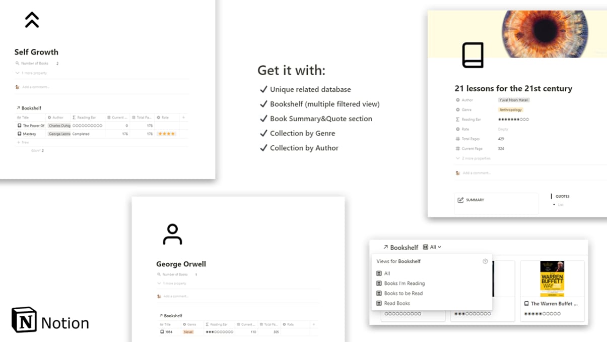 Book Tracker | Buy Notion Template | Prototion