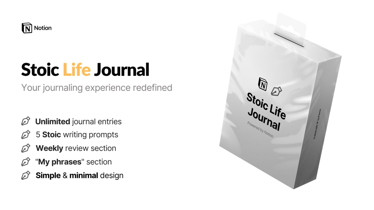 Stoic Life Journal | Prototion | Buy Notion Template