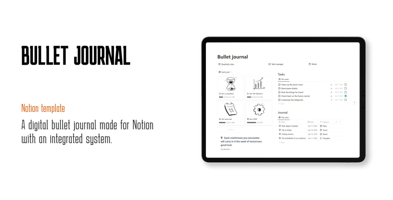 Bullet Journal for Notion | Prototion | Buy Notion Template