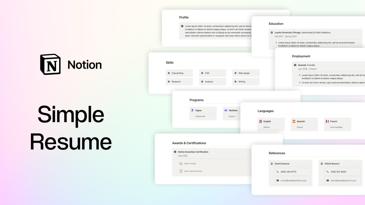 Simple Resume | Prototion | Get Notion Template