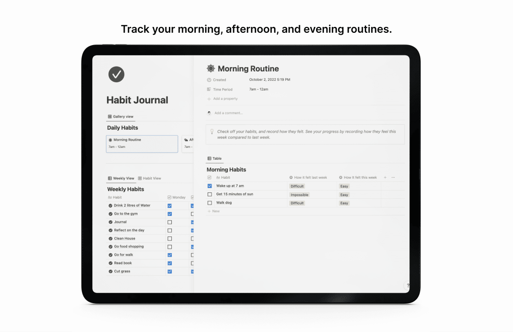 Habit Journal | Prototion | Get Notion Template