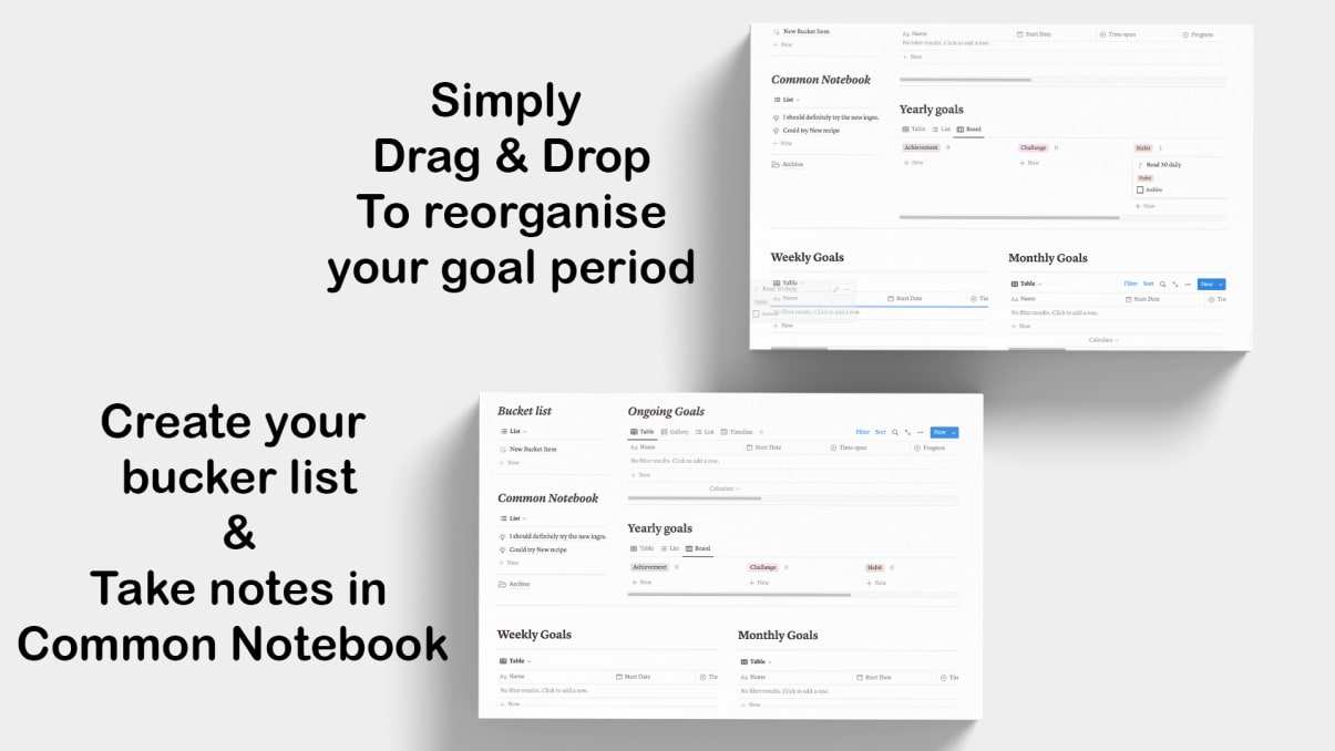 Goals Tracker | Prototion | Free Notion Template