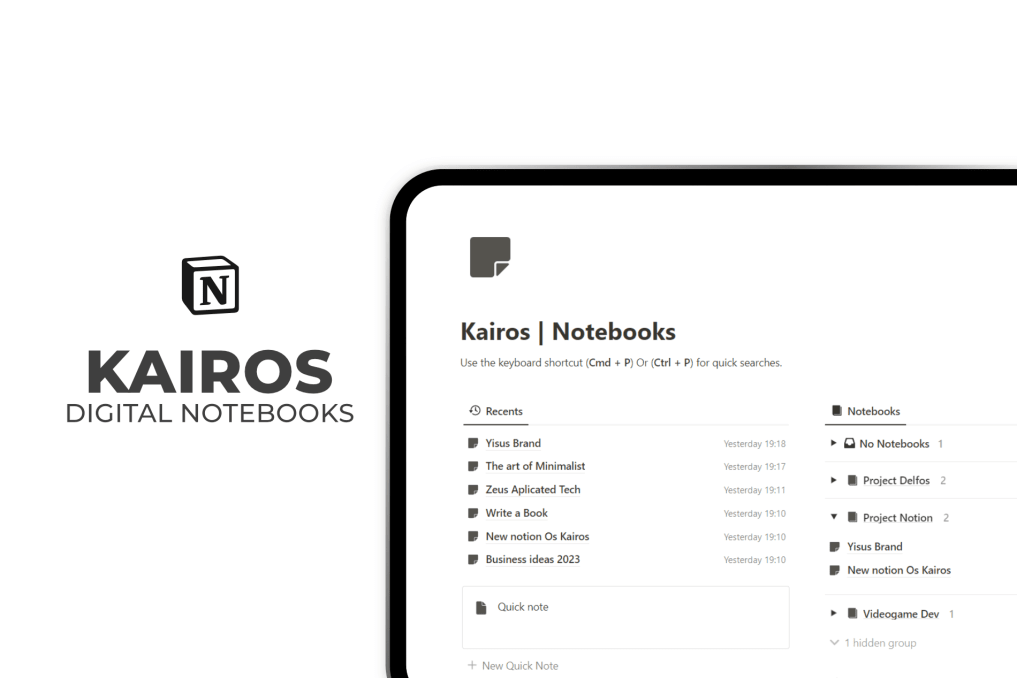 Kairos - Digital Notebooks | Prototion | Buy Notion Template