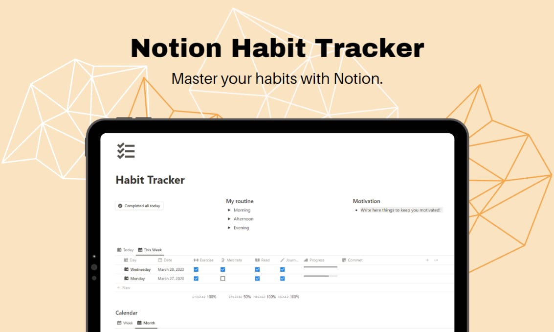 Habit Tracker a Notion Template | Prototion
