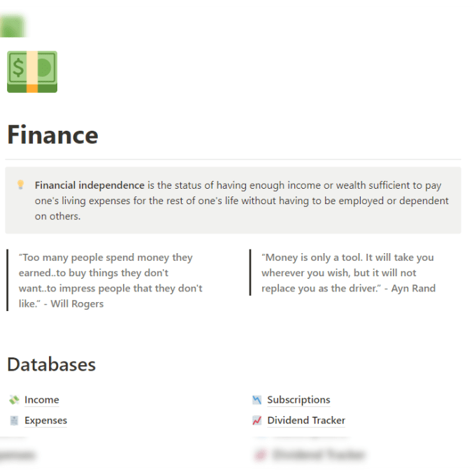 Finances | Prototion | Buy Notion Template
