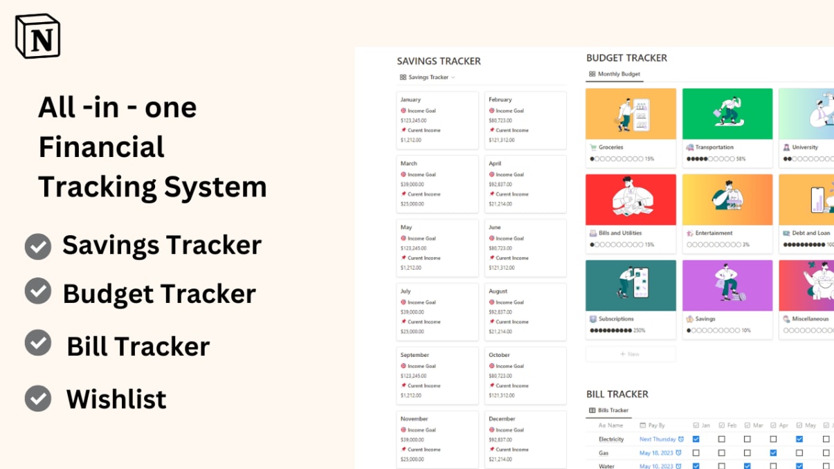 Notion Finance Tracker | Prototion | Buy Notion Template
