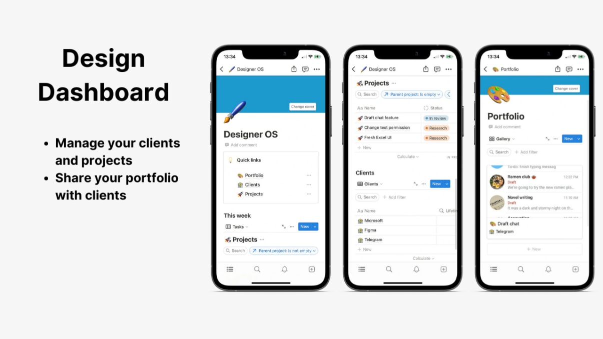 Design Dashboard | The Notion Template For Designers