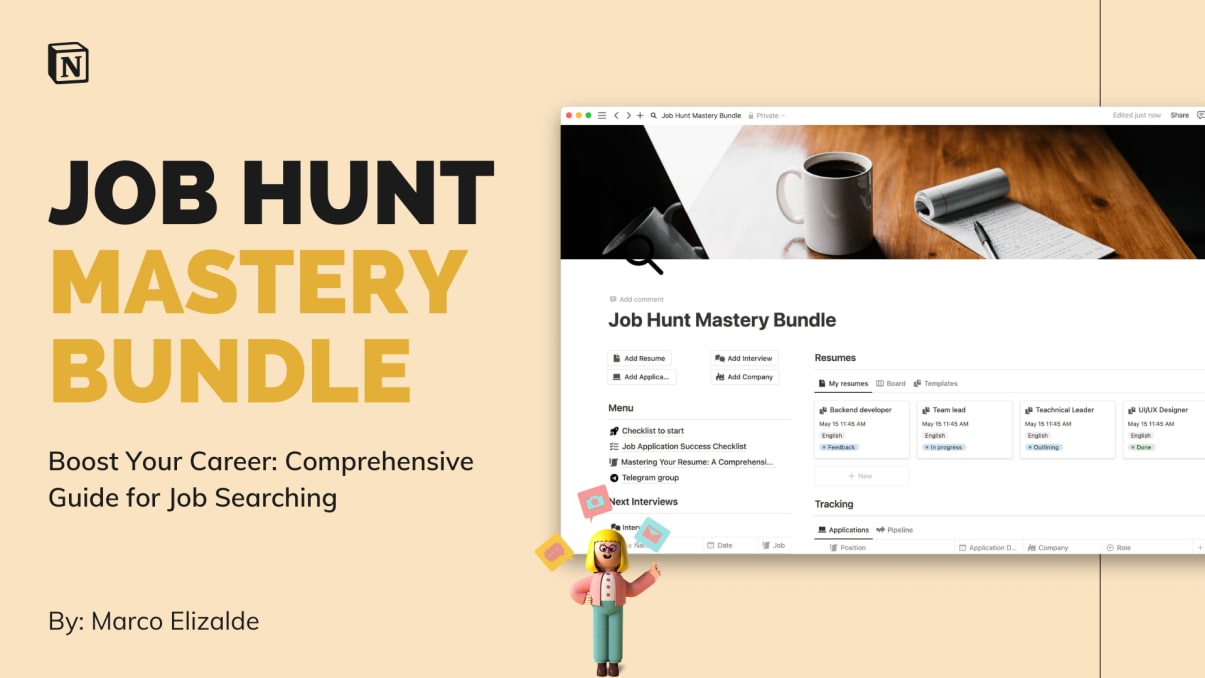 Job Hunt Mastery Bundle | Prototion | Buy Notion Template