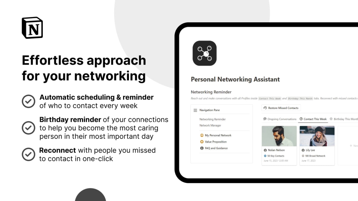 Notion Personal Networking Assistant