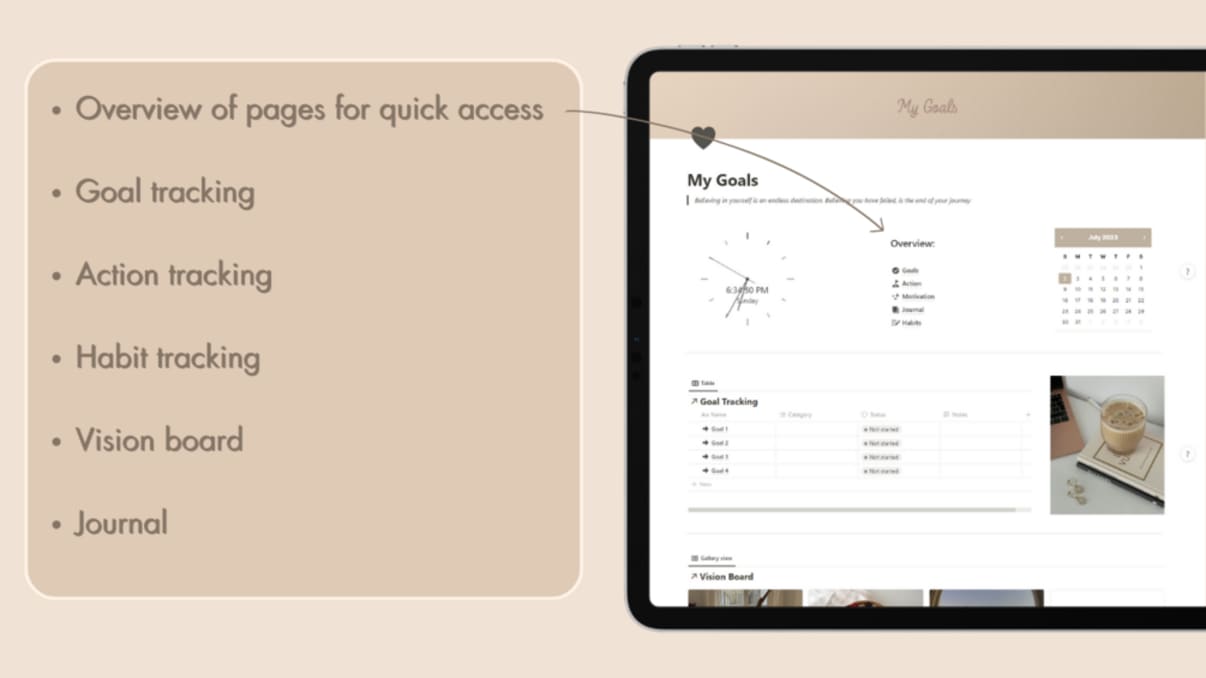 Notion Goal Tracker Template