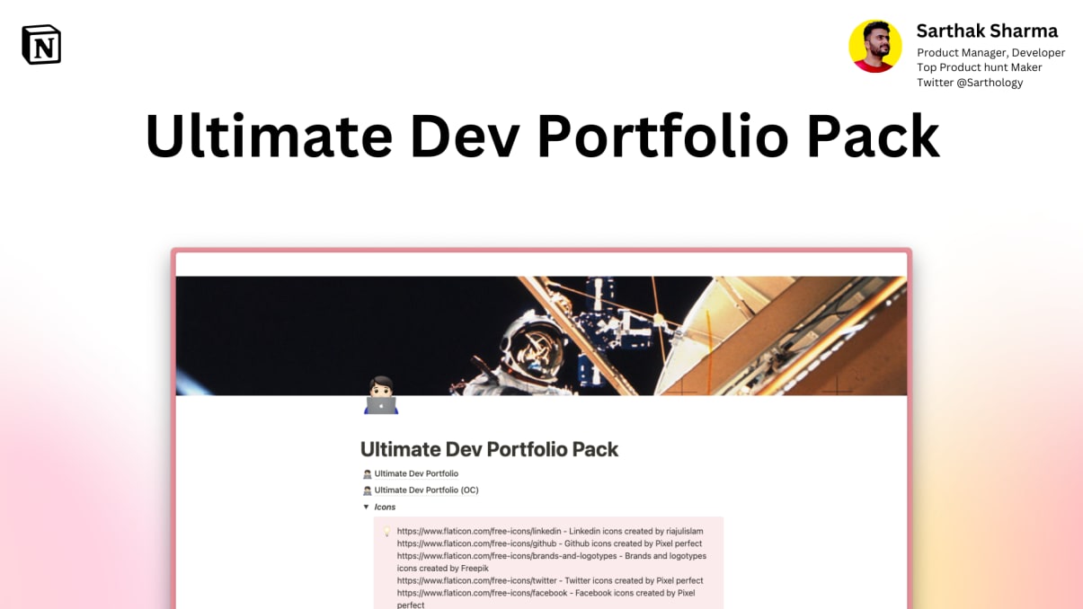 Ultimate Dev Portfolio | Prototion | Get Notion Template