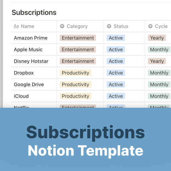 Subscriptions Tracker