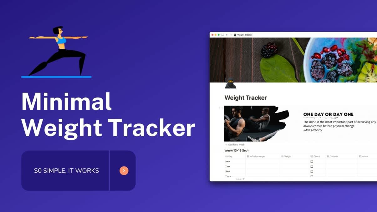 Weight Tracker Buy Notion Template Prototion