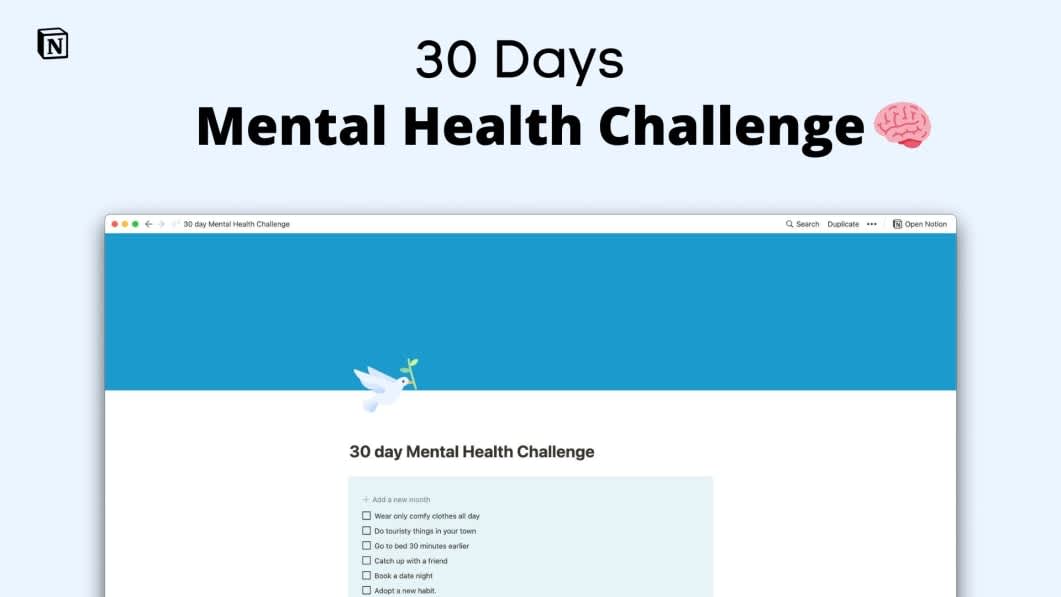 30 day Mental Health Challenge