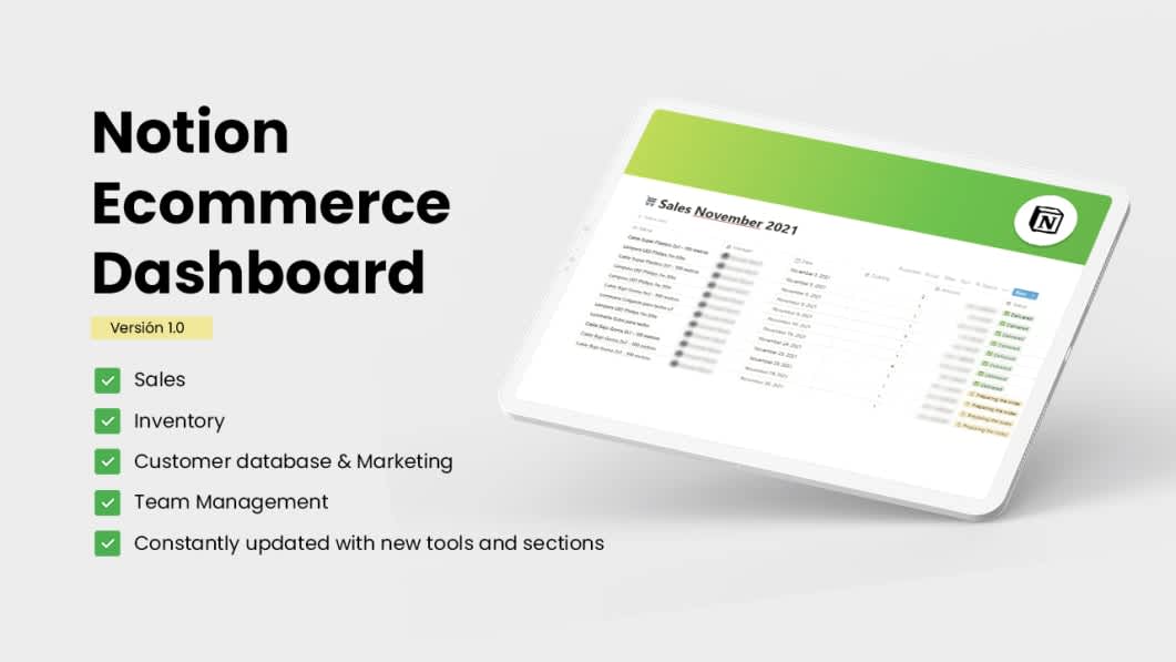 Notion Ecommerce Dashboard (NED)