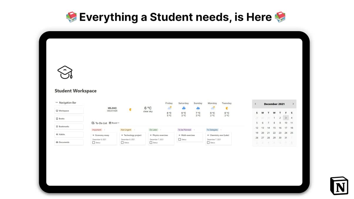 Notion Student Workspace | Prototion | Buy Notion Template