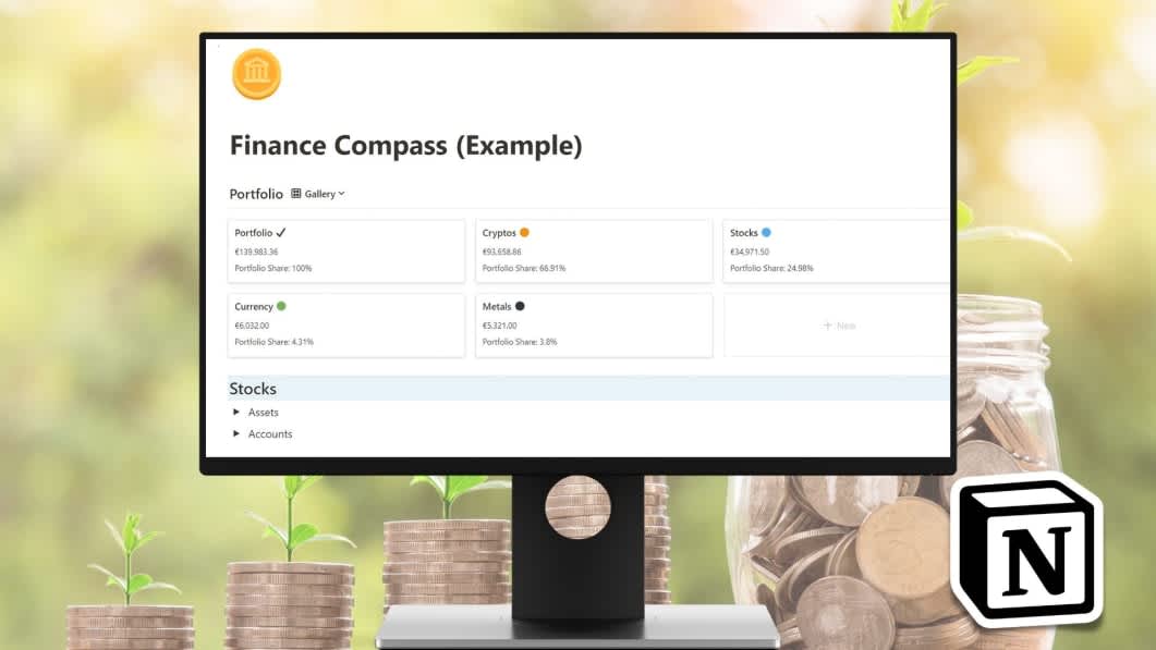 Finance Compass (Portfolio Template for Notion)