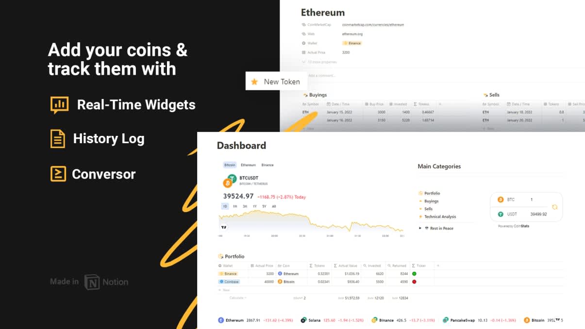 Notion Cryptofolio | Prototion | Buy Notion Template