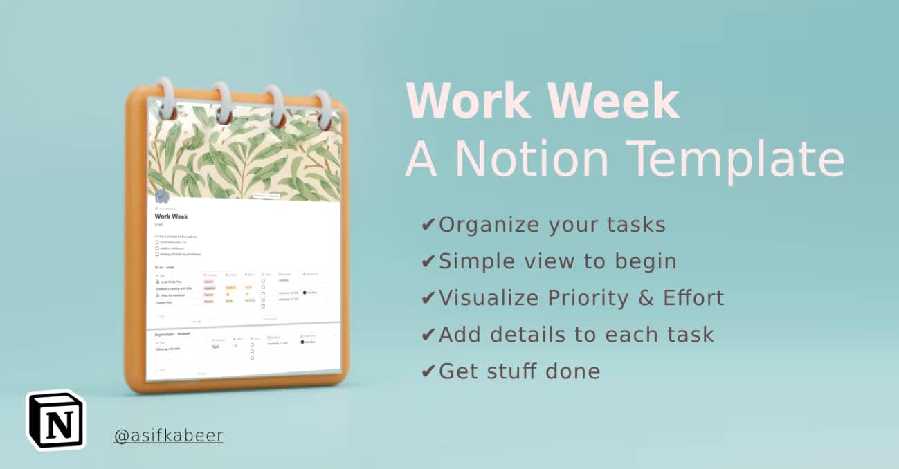 Work Week - To do Lists for work