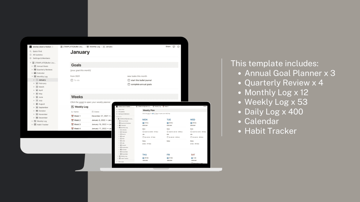 2022 Super Bullet Journal | Prototion | Buy Notion Template