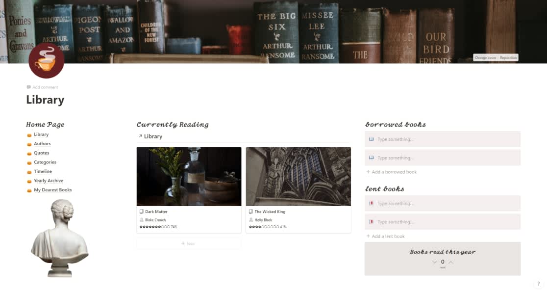 Dark Academia Library Template