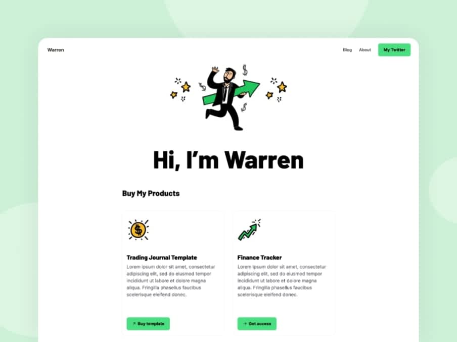 Website Template for Finance Portfolio | Notion Template