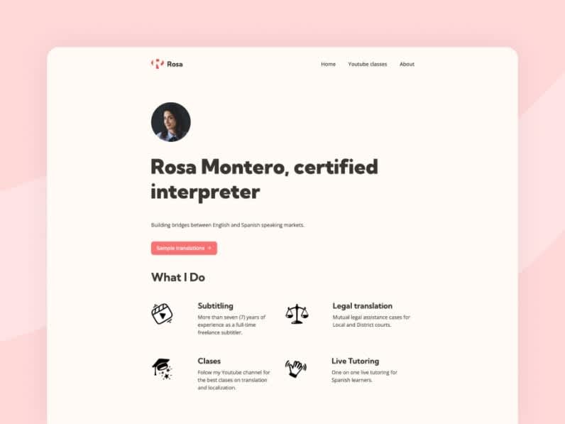 Website Template for Personal Portfolio