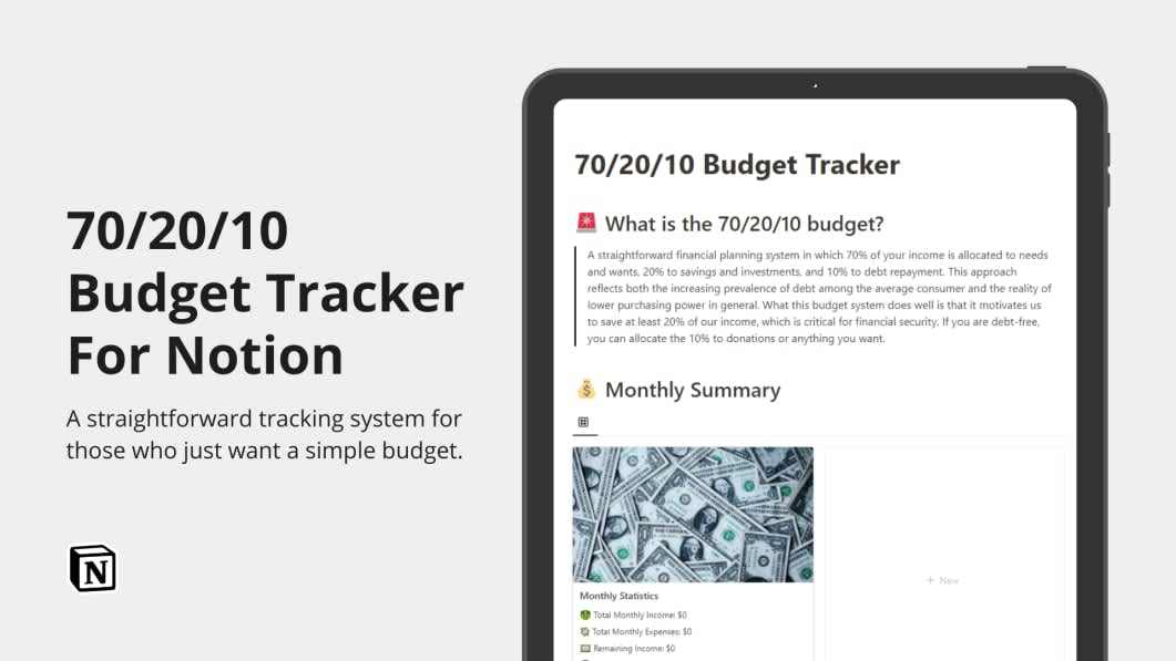 70/20/10 Budget Tracker